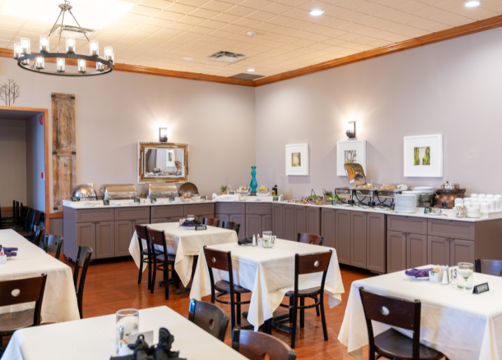 The dining area of the Green Leaf cafe on campus