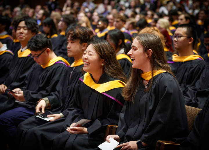 Graduates seated at their convocation ceremony